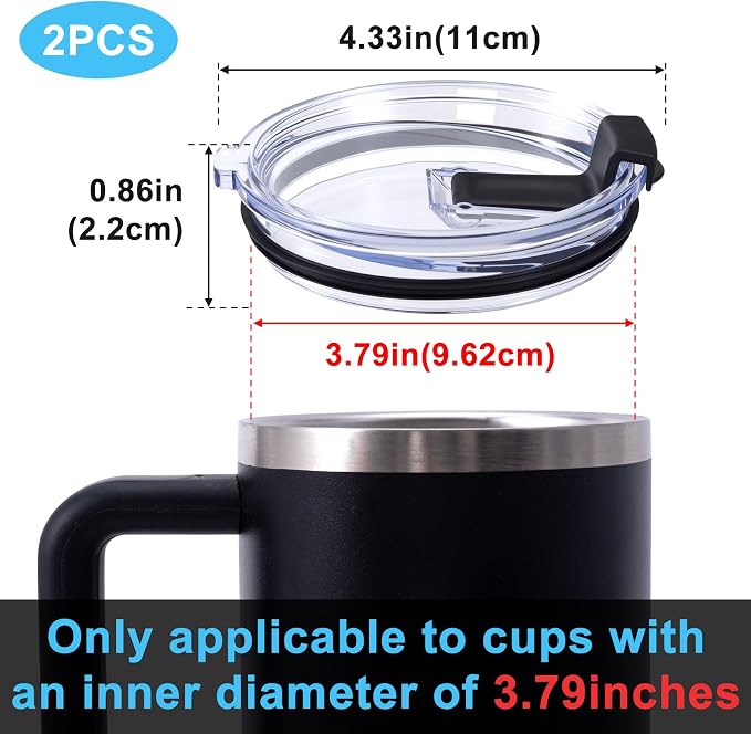 HINZIC 2 Pack 30 oz Tumbler Lids, Travel Spill Proof Cup Cover - Image 2