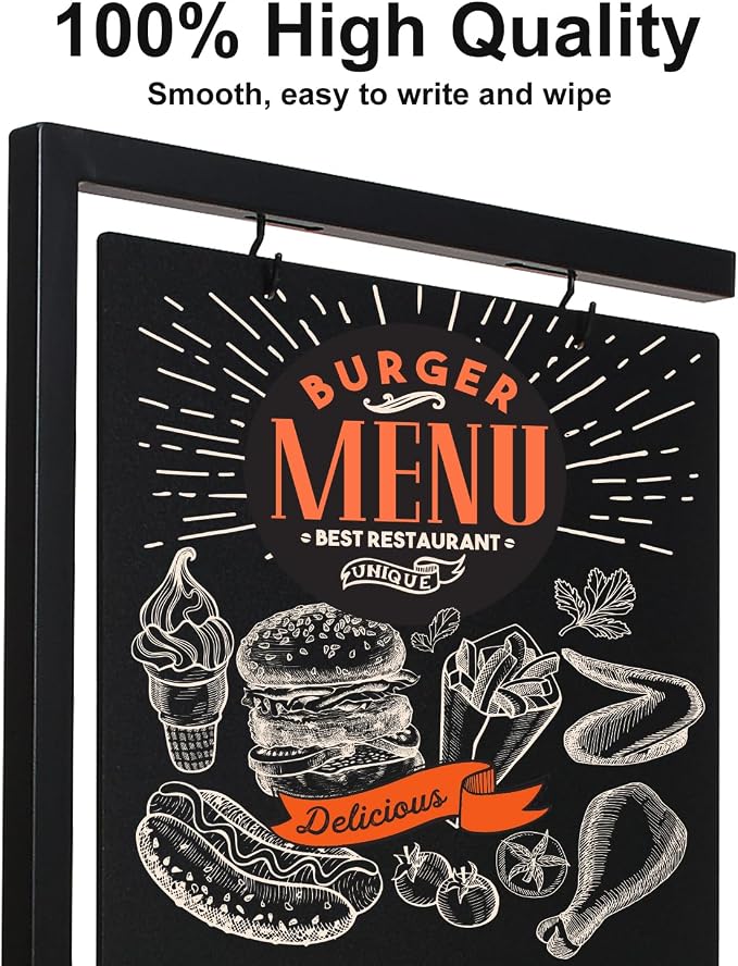 Pubell Chalkboard Signs with Stand, Double-Sided Hanging Outdoor Chalkboard Sign - Image 6