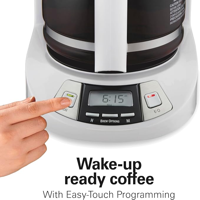 Hamilton Beach 12 Cup Programmable Drip Coffee Maker Machine, Regular & Bold - Image 2