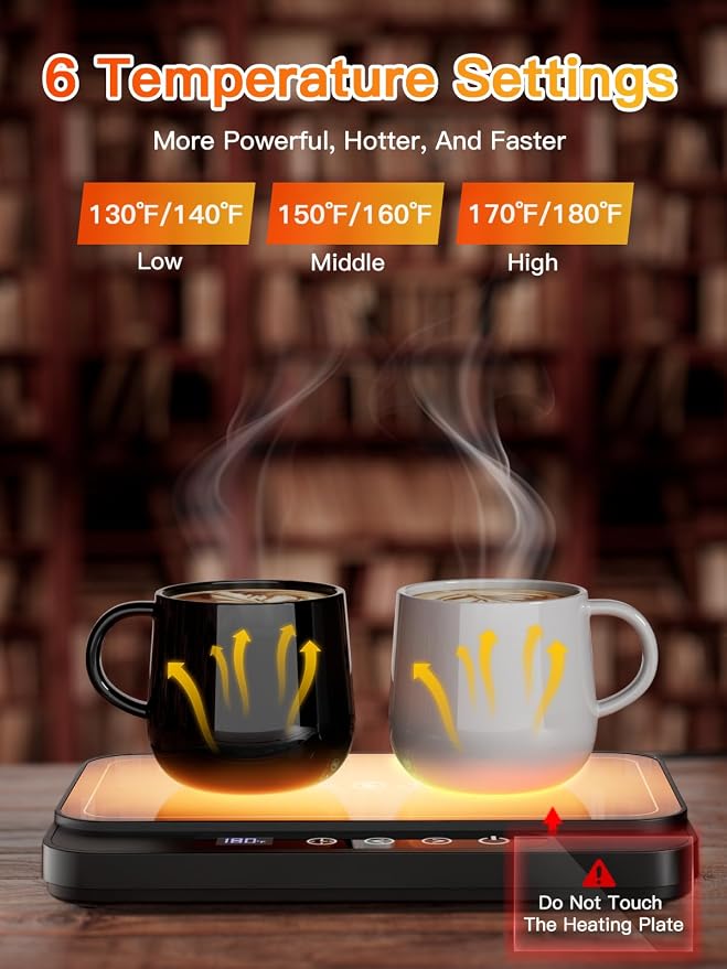 Misby Coffee Mug Warmer, 50W Large Heating Panel Mug Warmer - Image 3
