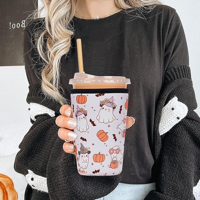Reusable Insulated Neoprene Iced Coffee Cup Sleeve, Durable Drink Sleeve - Image 2