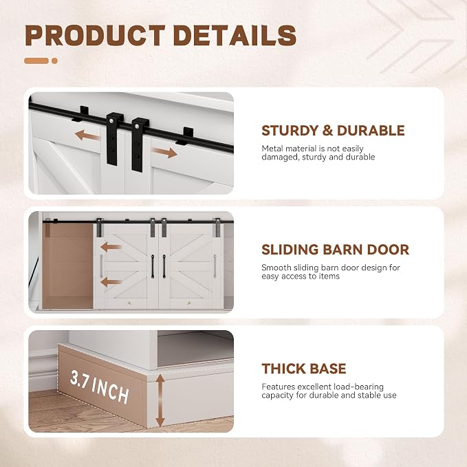 YITAHOME 52" Farmhouse Coffee Bar Cabinet - Image 3