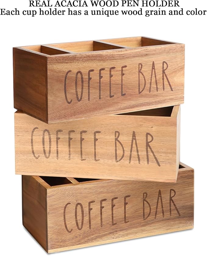 Acacia Wood Station Organizer, Coffee Station Organizer - Image 4