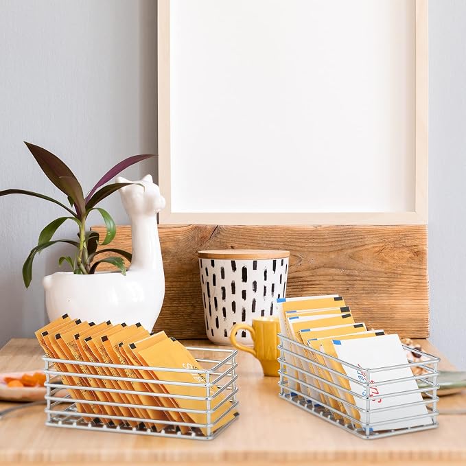 2 Pcs Sugar Packet Basket Sugar Packet Rack Small Caddy Iron Organizer - Image 7