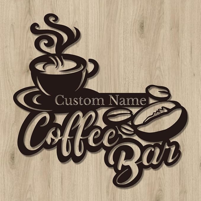 Personalized Coffee Bar Sign, Custom Metal Wall Art - Image 2
