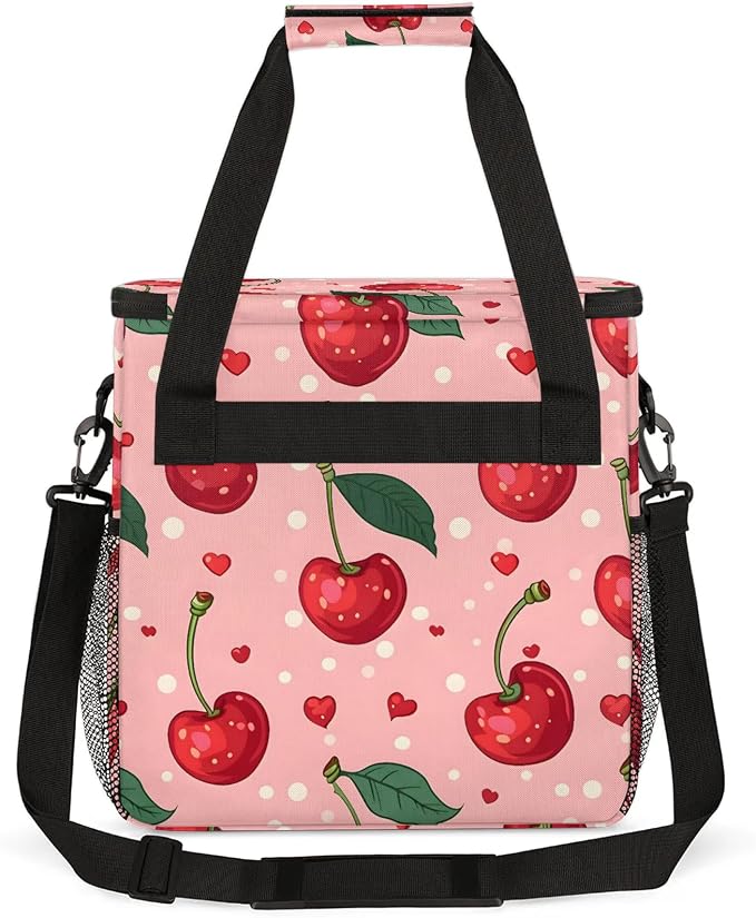 Fruits Cherries Coffee Maker Carring Bag, Large Insulated Storage Organizer - Image 5