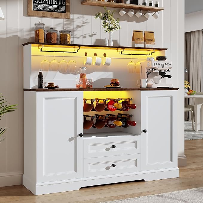 Patiorama 55.5" Farmhouse Coffee Bar Cabinet by Patiorama