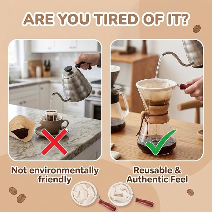 2Pcs Colador De Cafe, Coffee Strainer, Colador De Tela - Image 4