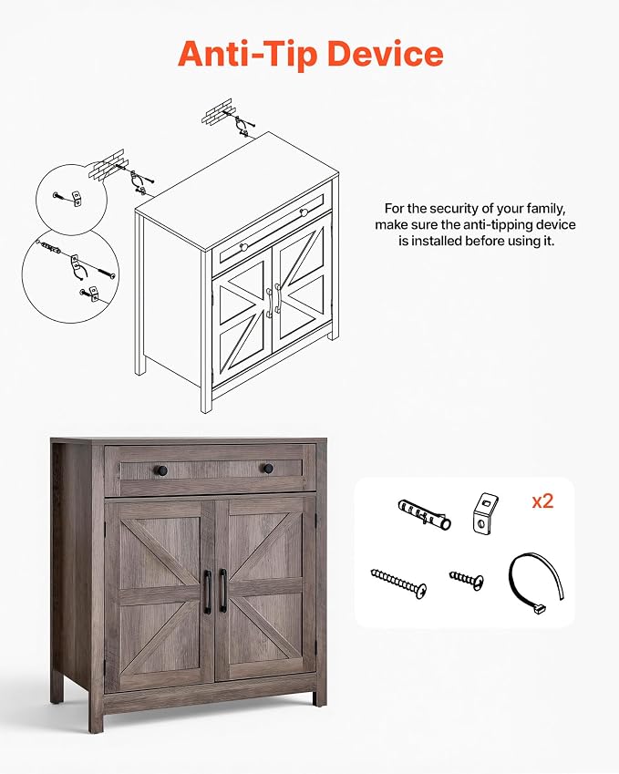 VEVOR Buffet Cabinet, Farmhouse Sideboard Cabinet - Image 7