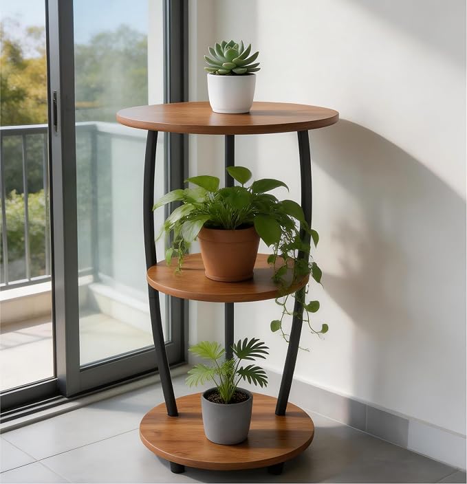 MWOOD Small Round Side Table, 3-Tier End Table - Image 3