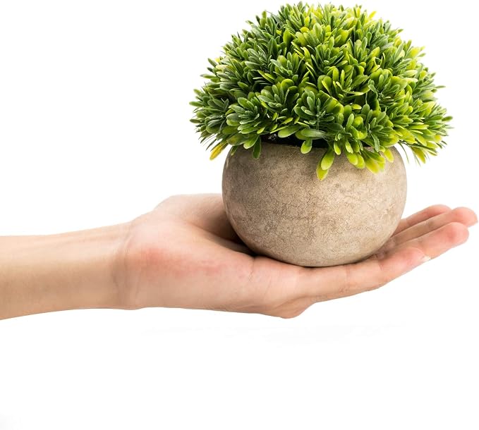 Velener Artificial Boxwood Faux Plant Indoor- Topiary Small Desk Plant Decor - Image 7