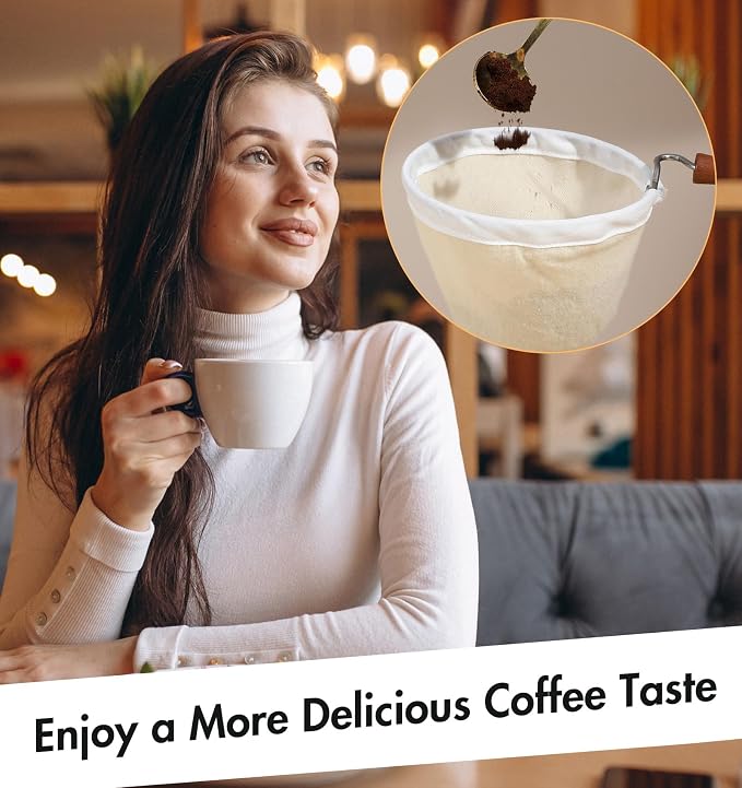Coffee Cloth Strainer, Coffee Sock Filter Reusable Washable Flannel Strainer - Image 7
