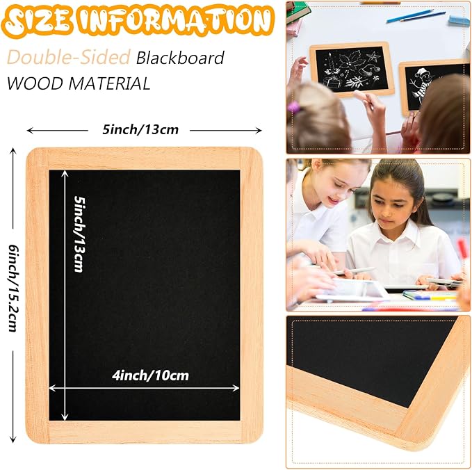 Chinco 36 Pcs Small Slate Chalkboard Mini Chalk Board - Image 2