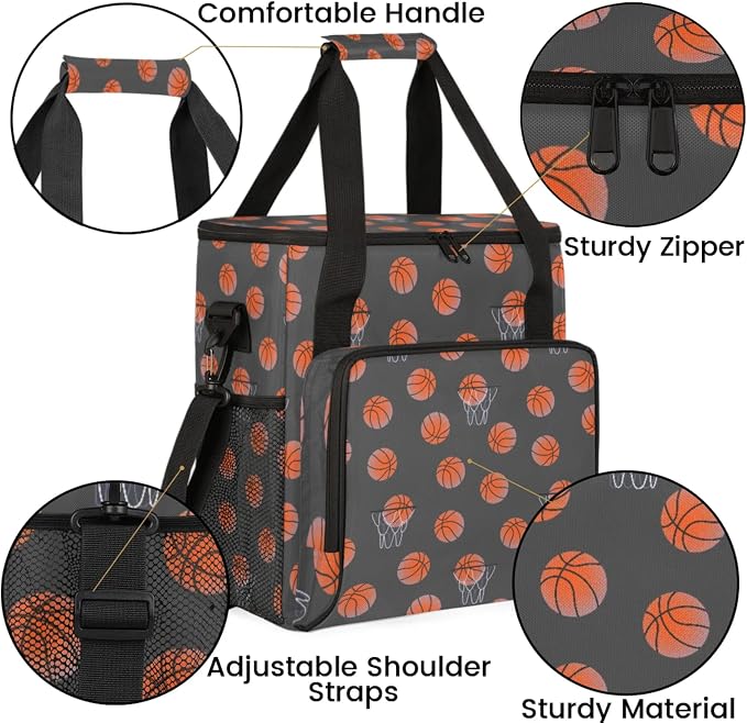 Basketball Coffee Maker Travel Bag, Basketball Large Carrying Storage Case - Image 6
