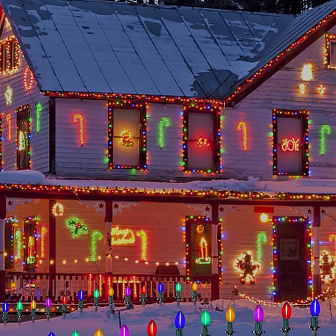 C9 Led Christmas Pathway Light Outdoor, 38FT Christmas Marker Stake Lights - Image 5