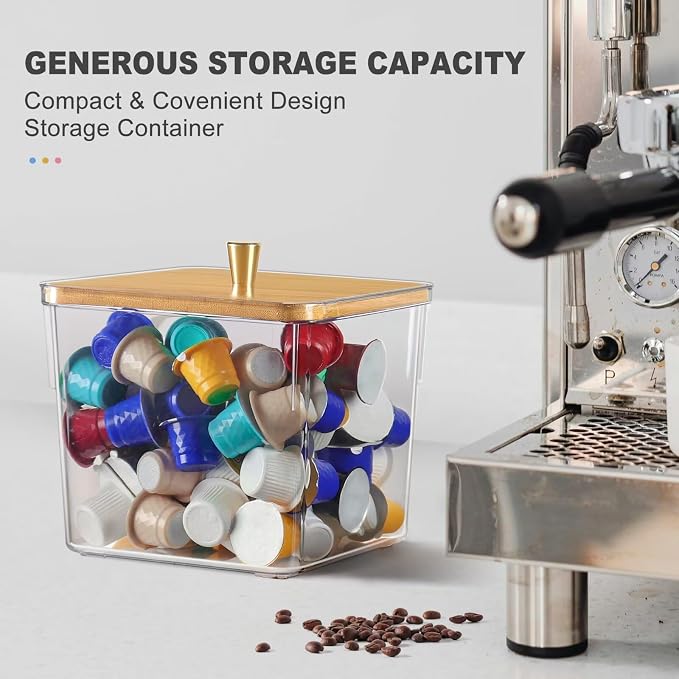 Heyuzb 3 Pack Acrylic Coffee Pods Organizer Containers Clear Storage Bins - Image 2