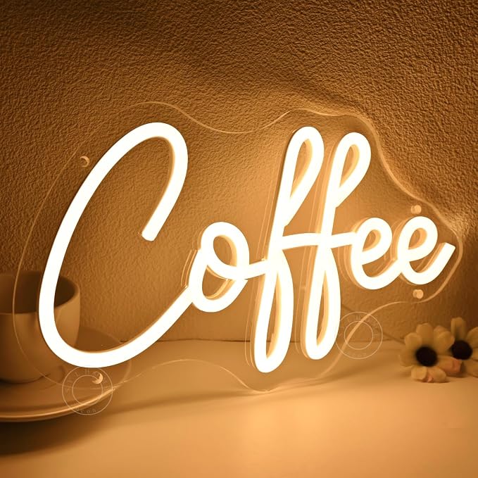 SYLHOME Coffee Led Neon Light Sign Home Bedroom Business Cafe Wall Sign Decor - Image 2