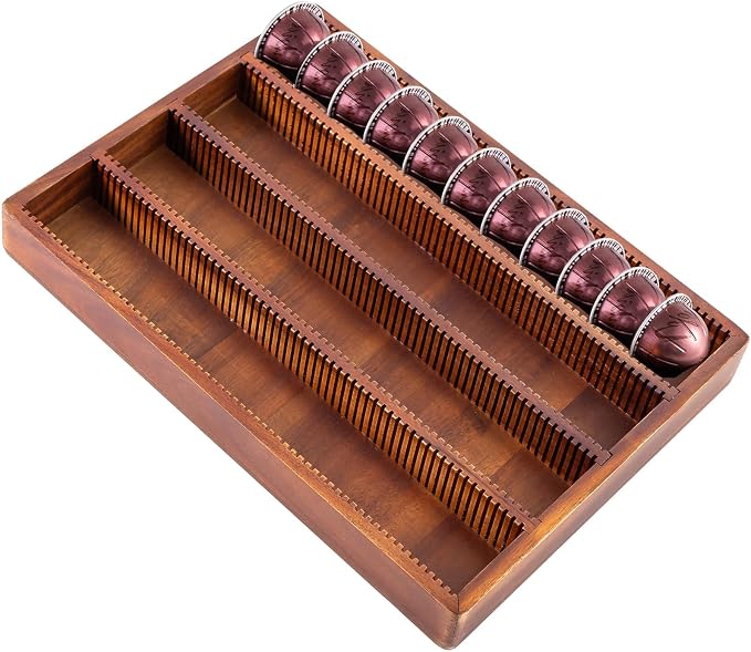 Acacia Wood Coffee Pod Holder Tray Compatible by Unknown