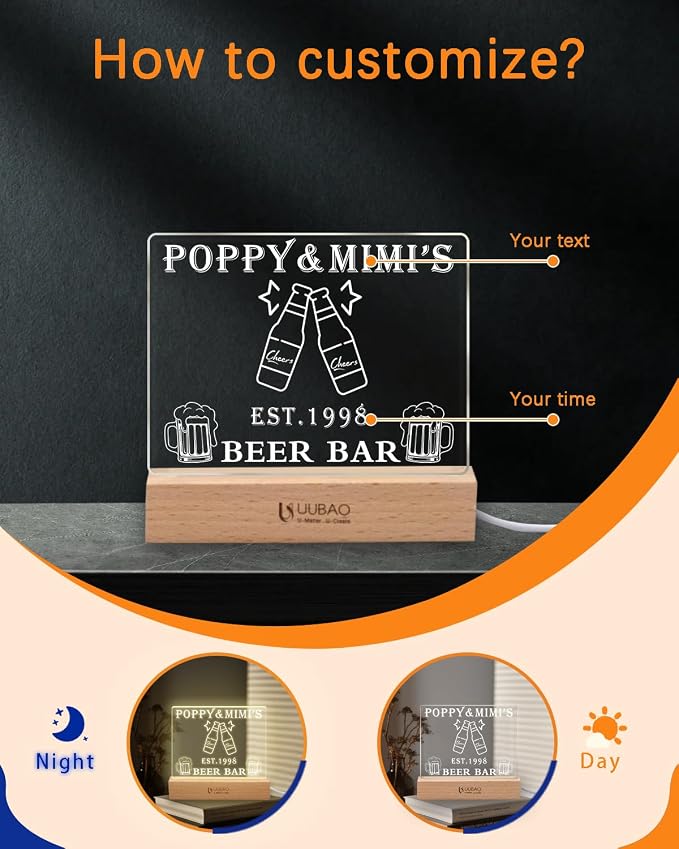 Personalized Light Up Signs for Home Bar Customized Name Bar Gifts Night Light - Image 2