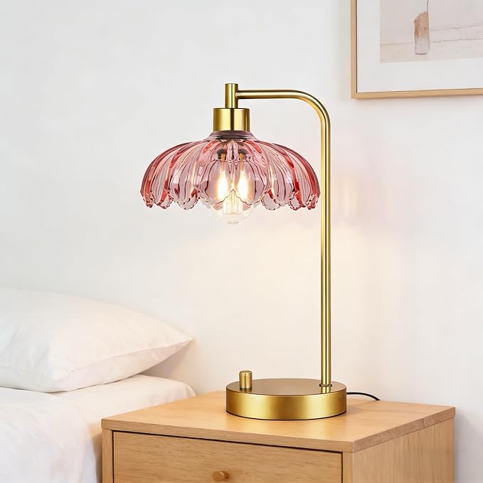 ILLMTW Pink Table Lamp Set of 2, Small Gold Bedside Lamps Dimmable Boho Bedroom - Image 7
