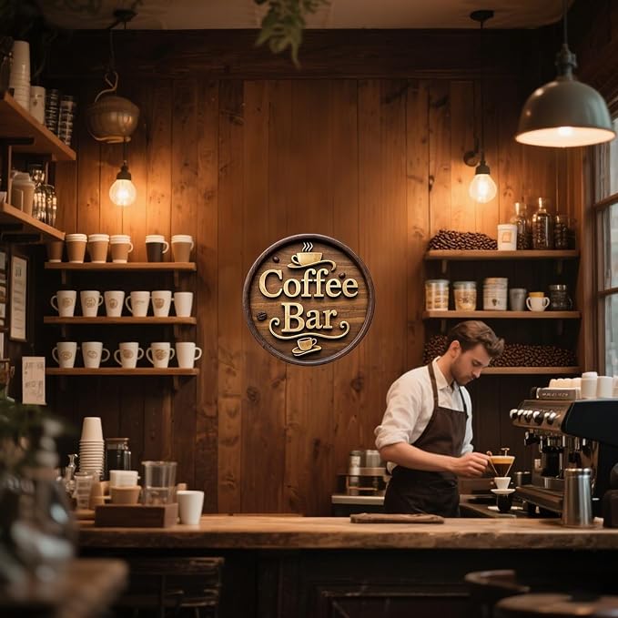 Wooden Coffee Bar Sign Decor - Image 7