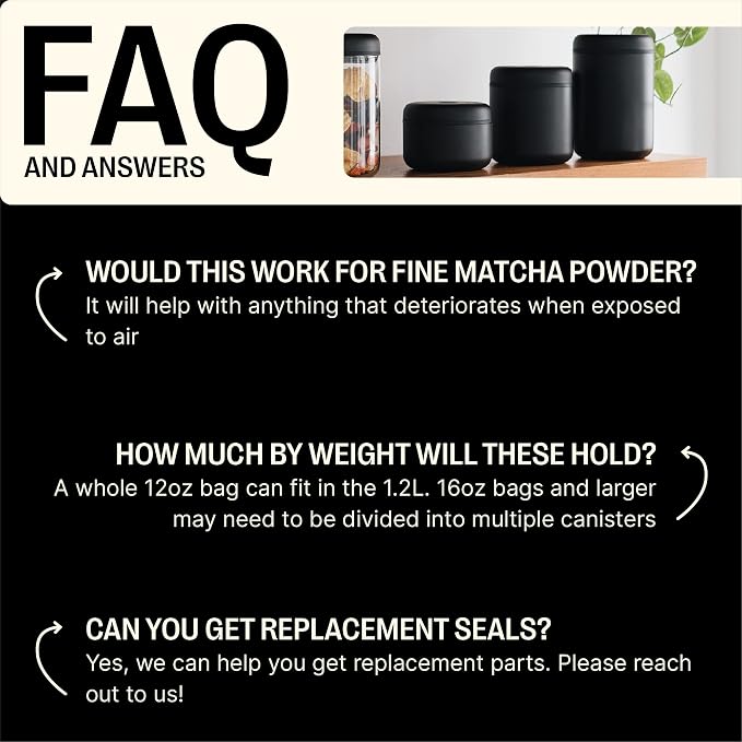 Fellow Atmos Vacuum Coffee Canister – Stainless Steel Airtight Food Storage - Image 4