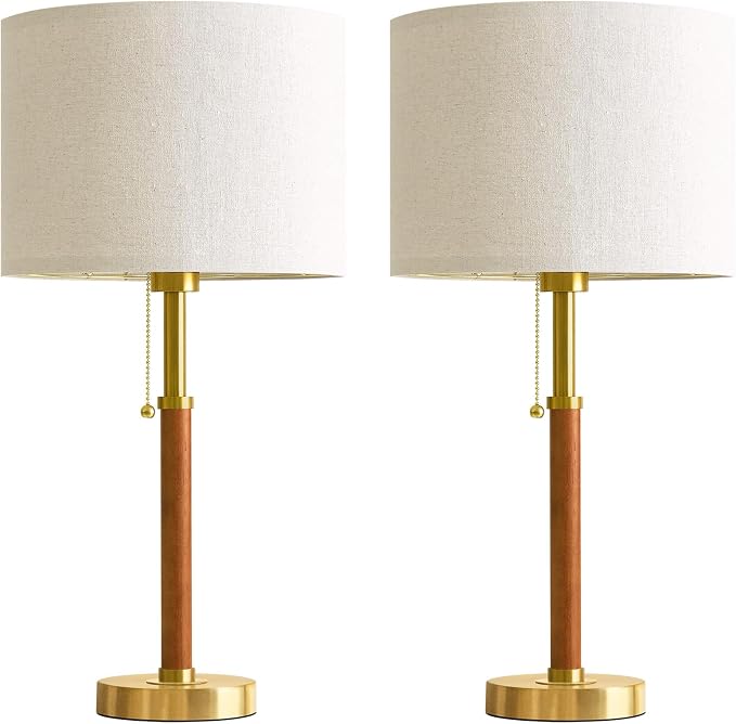 G-SAFAVA 22" Wood Table Lamps Mid Century Modern Lamp - Image 8