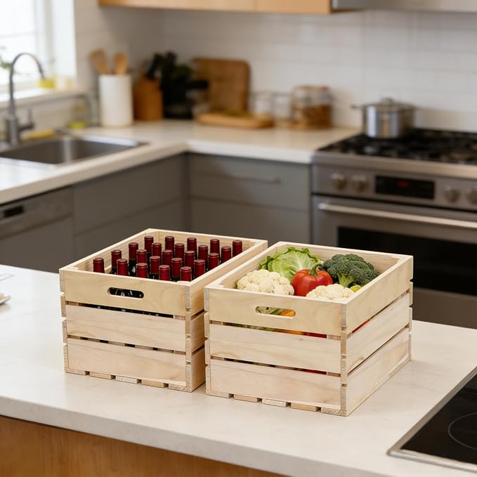 3 PCS Extra Large Wood Crates Box - Image 5