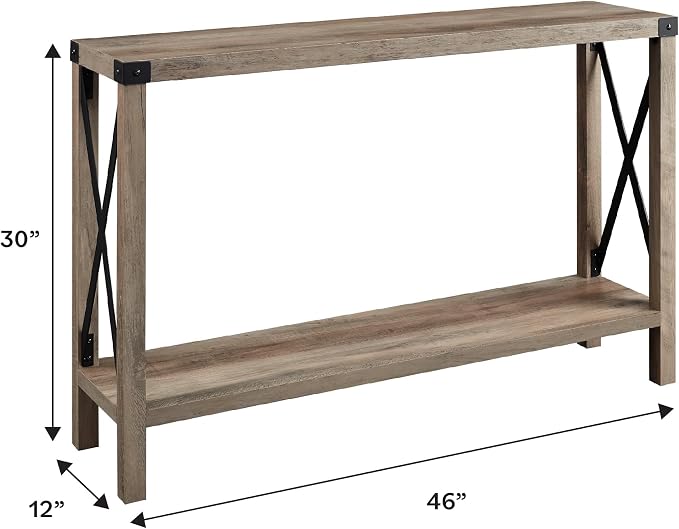 Walker Edison Sedalia Modern Farmhouse Metal X Entry Table, 46 Inch - Image 3