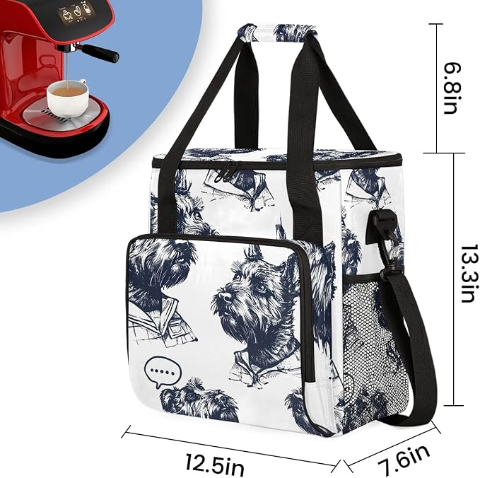 Cool Dogs Scottish Terrier Coffee Maker Carring Bag, Large Insulated Storage - Image 2