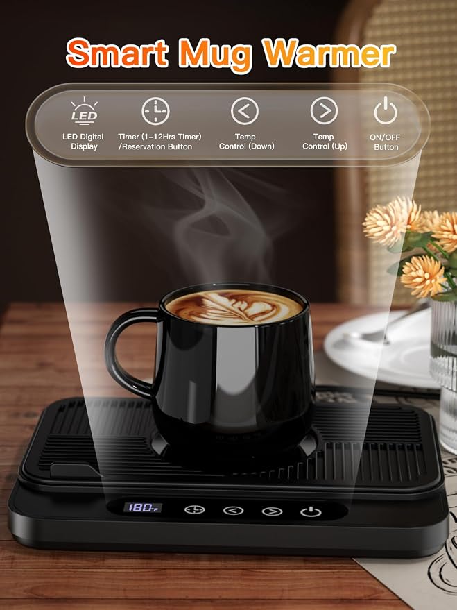 Misby Coffee Mug Warmer, 50W Large Heating Panel Mug Warmer - Image 5