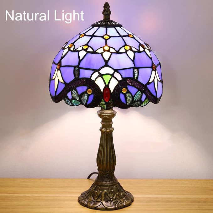 Tiffany Style Table Lamp, 8 Inch Small Antique Lamp, - Image 3
