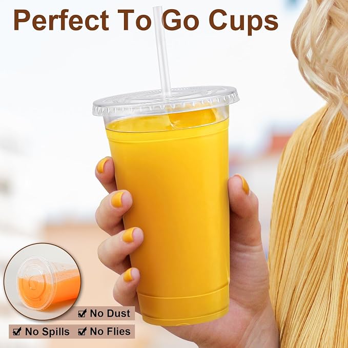 Lamosi 100 Pack 24 oz Clear Plastic Cups - Image 4