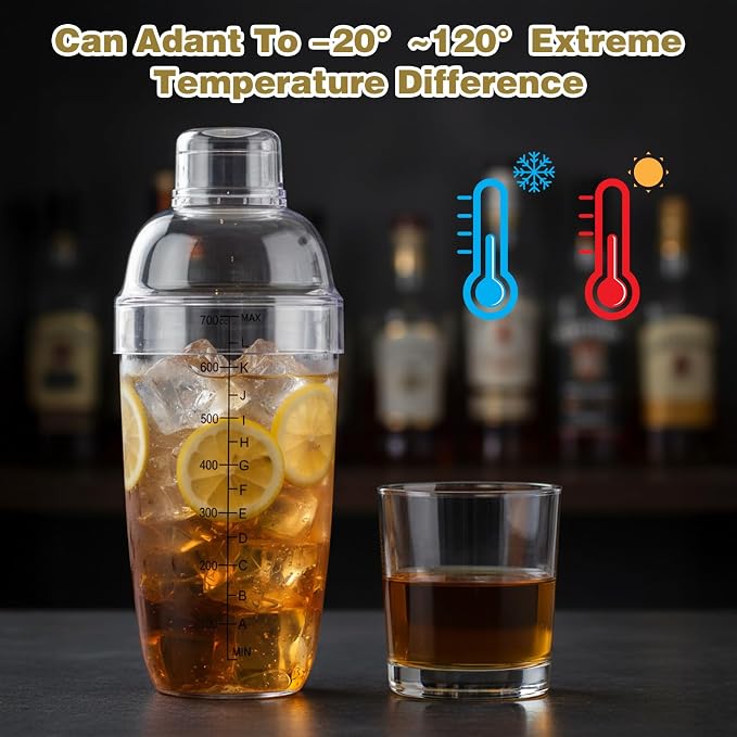 4pcs Plastic Cocktail Shaker 24oz/700ml Hand Drink Mixer - Image 5