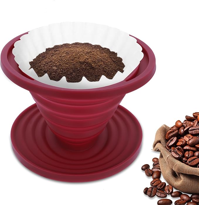 Coffee Dripper, Foldable Silicone Coffee Dripper Foldable Travel Pour Over by Unknown
