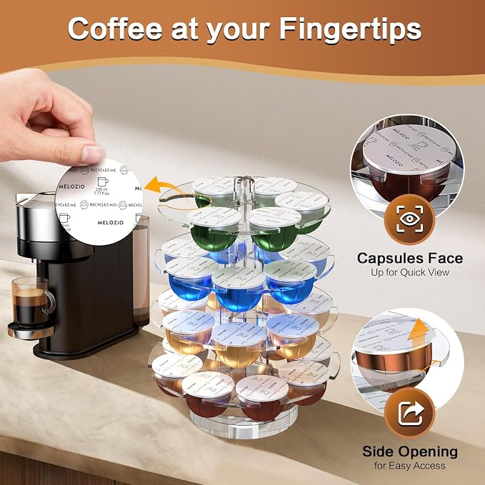 Coffee Pods Holder Acrylic Carousel Stand Compatible - Image 4
