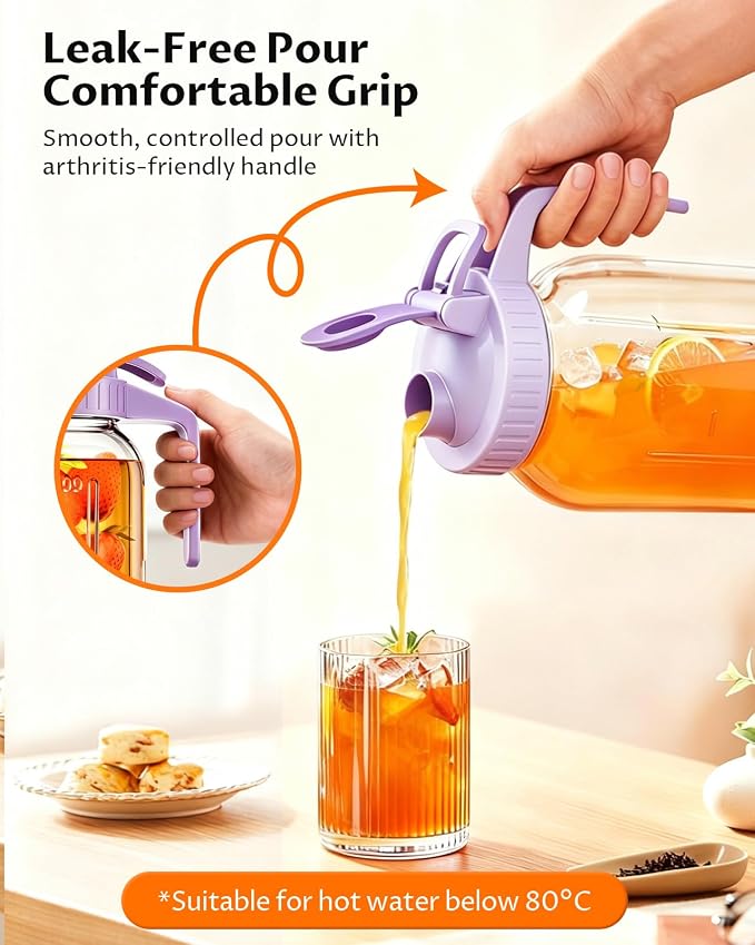 64oz Glass Mason Jar Pitcher - Image 4