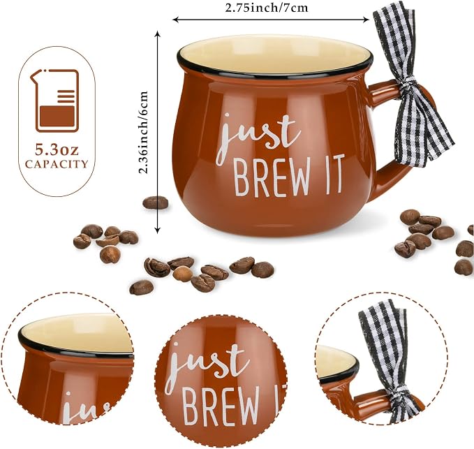 Patelai 4 Pcs Farmhouse Coffee Cups Mini Espresso Cups 5 oz Cute Mugs Set - Image 2