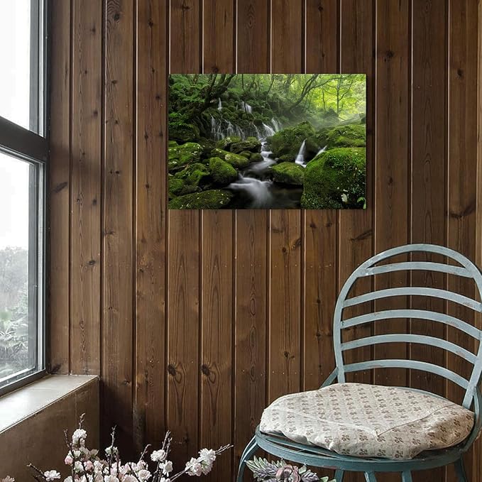 Green Forest Wall Art Nature Foggy Mountain Canvas Picture - Image 5