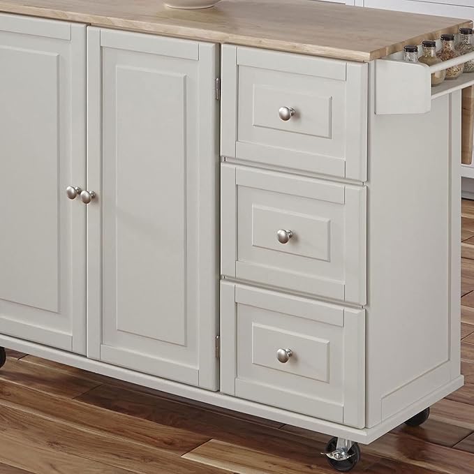 Homestyles Dolly Madison Off-White Mobile Kitchen Island Cart - Image 9