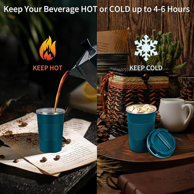 YINBAOGE Insulated Travel Coffee Mug, Spill & Leak Proof, Portable To Go - Image 6
