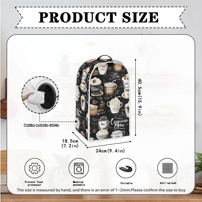doginthehole Blender Cover and Toaster Cover 2 Slice Coffee Print Small - Image 4