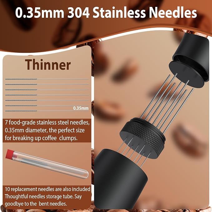 WDT Espresso Distribution Tool 0.35mm 7-needle ultra-fine coffee cloth aluminum - Image 2