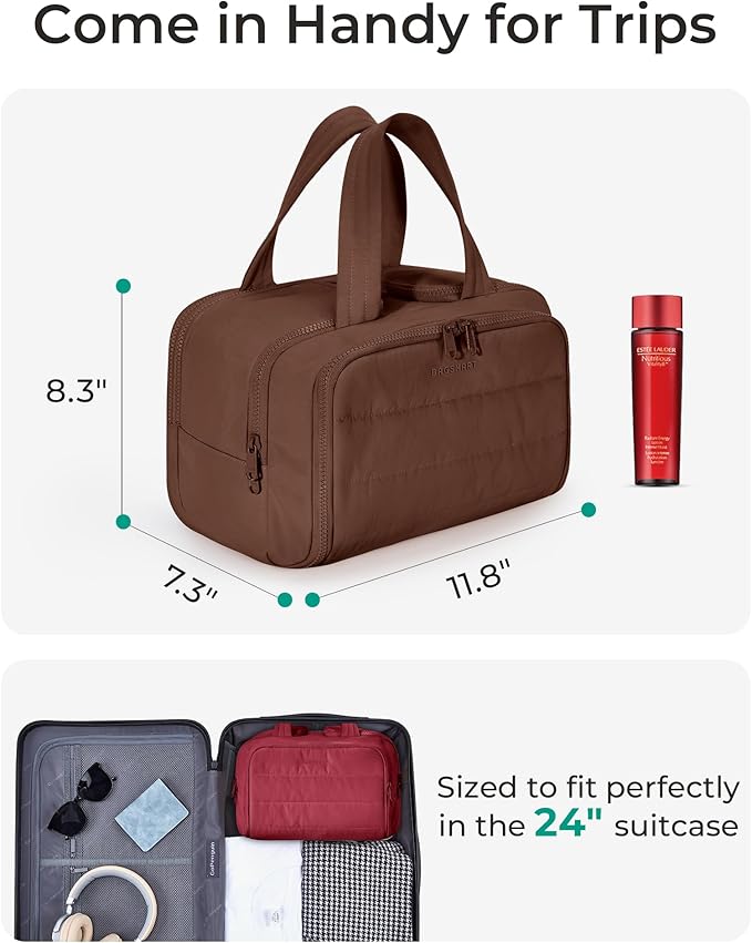 BAGSMART Travel Toiletry Bag, Puffy Toiletry Bag - Image 4