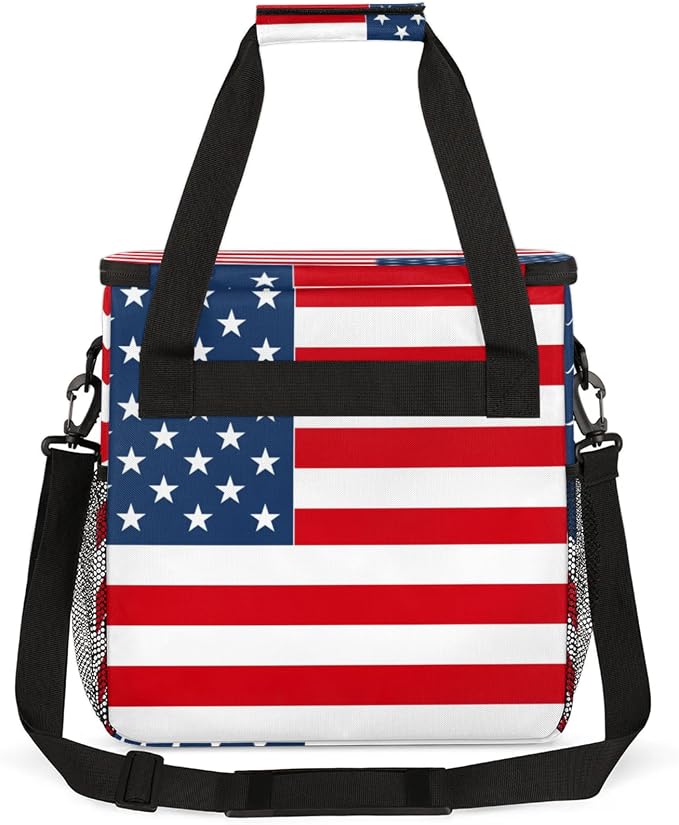 American Flag Coffee Maker Carrying Bag, Waterproof Insulated Leakproof Cooler - Image 5