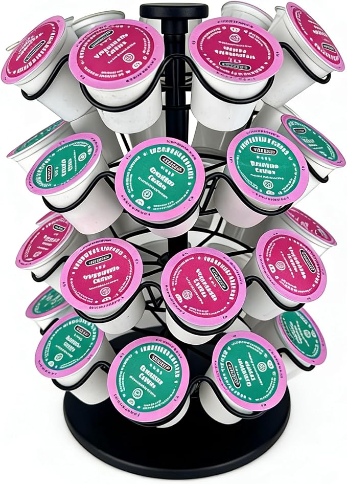 360° Rotating Coffee Pod Holder, Metal Capsule Storage Organizer by Meelio