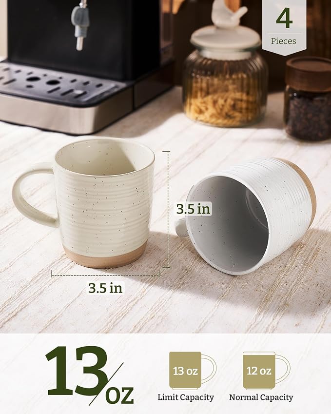 famiware Coffee Mugs Set of 4, 13 oz Mug Set, Ceramic Cup Set - Image 3
