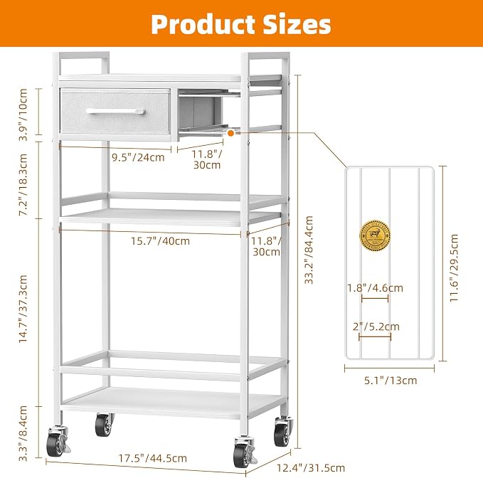 Housolution 4-Tier Coffee Bar Cart - Image 2