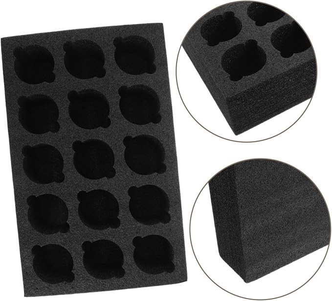Multi-hole Foam Cup Holder Tray 15-compartment 445x196x100mm Black Beverage - Image 9