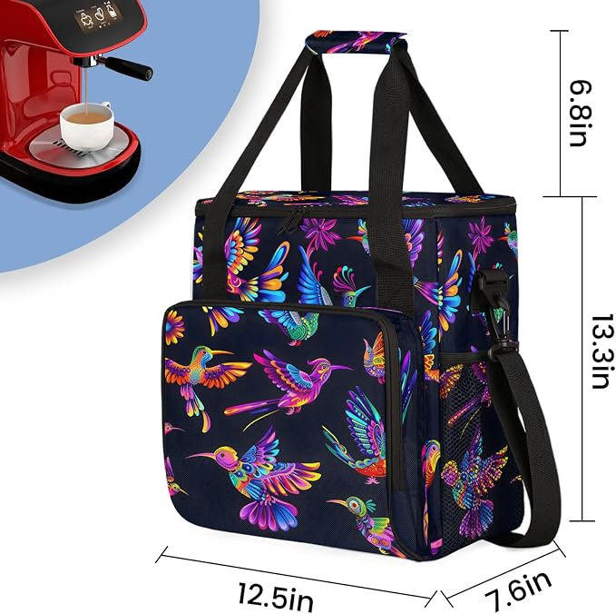 Hummingbird Mexican Theme Coffee Maker Carring Bag, Large Insulated Storage - Image 2